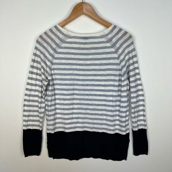 Vince Cotton Striped Sweater Lightweight Blue White Coastal Nautical size S - Picture 3 of 10